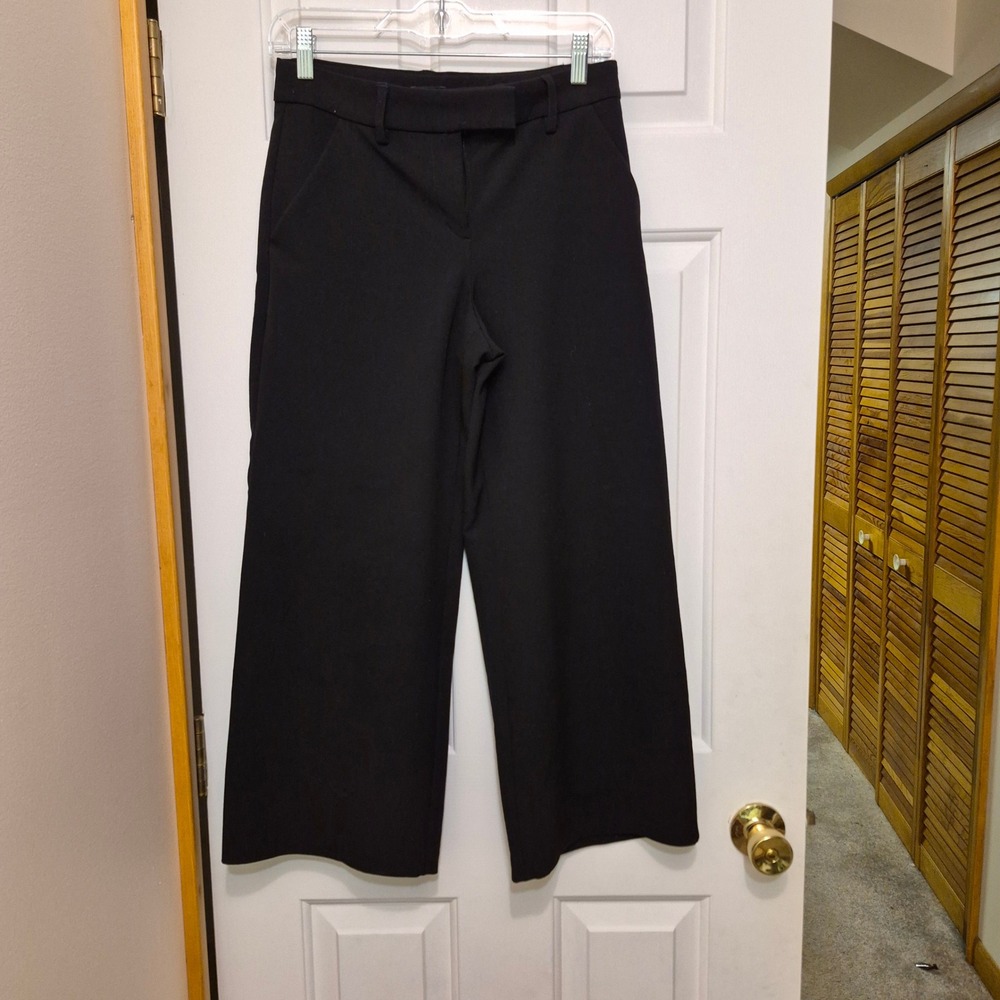 Express Editor Black Wide‎ Leg Culotte Dress Pants Womens 2S Short Office Work